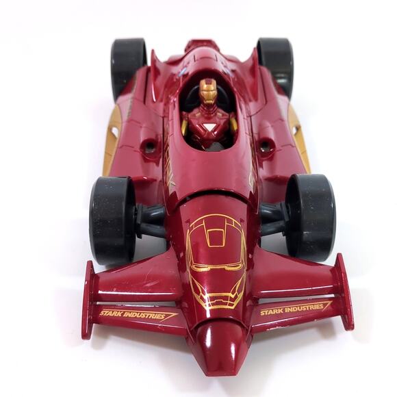 Iron Man 2 Red Vortex Stark Motor Racing F1 Race Car w Figure 2010 Hasbro Marvel - Picture 2 of 8